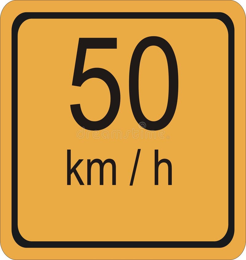 50 km/hr speed limit sign royalty free illustration
