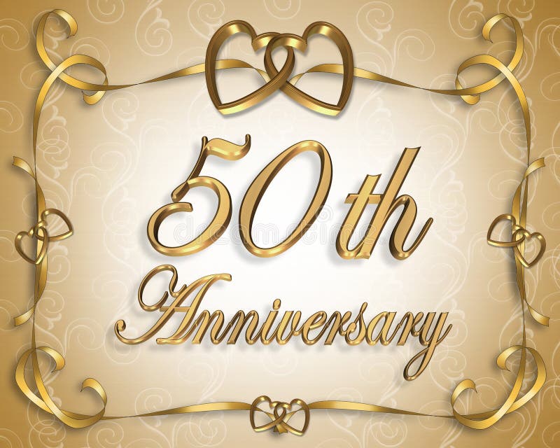 50.o Tarjeta del aniversario de boda ilustración del vector 50.o Tarjeta del aniversario de boda ilustración del vector