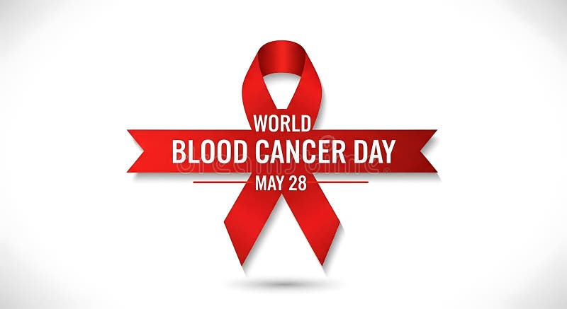世界白血病日5月28日红丝带，提高意识 宗教象征 癌症意识 向量例证