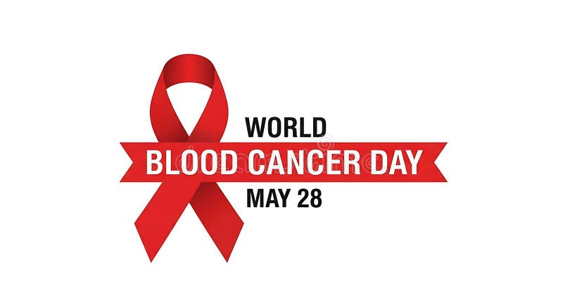 红丝带文字 世界白血病日 5月28日 宣传 宗教符号图像 皇族释放例证