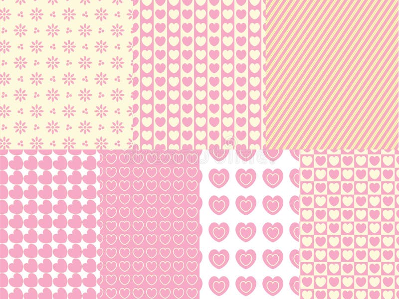 7 Heart and Eyelet Background Swatches