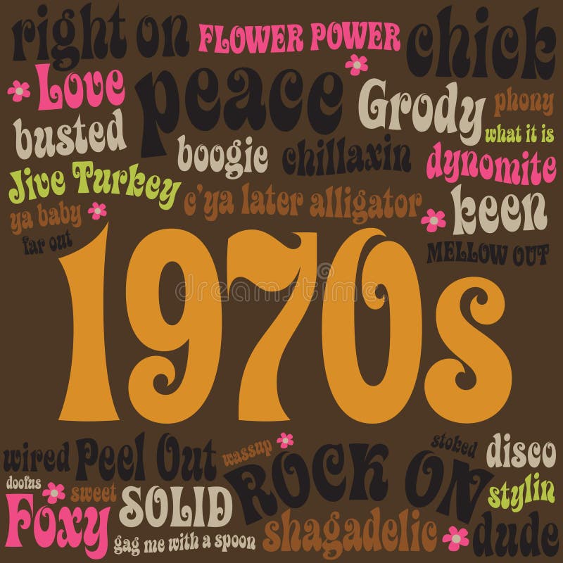 70s phrases slangs απεικόνιση αποθεμάτων 70s phrases slangs απεικόνιση αποθεμάτων