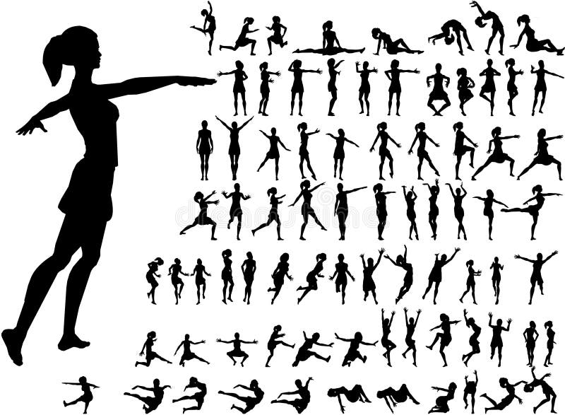 79 active women silhouettes