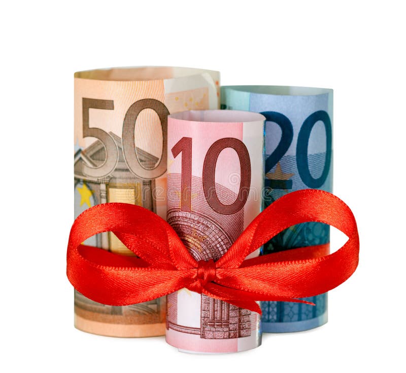 80 euro with red ribbon