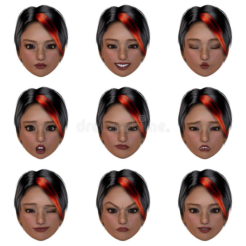 9 (nine) emotions with one face