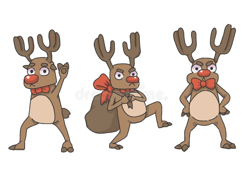 Ilustração de desenho de rena de natal fofa