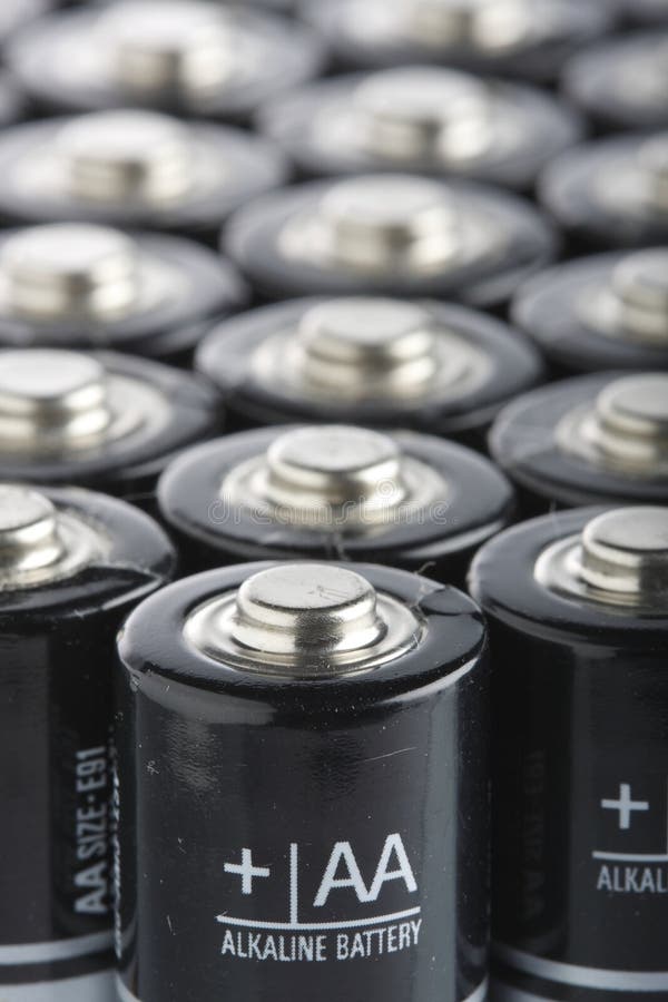 AA Akaline Batteries close-up royalty free stock photography