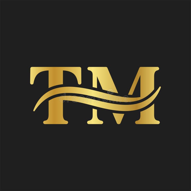 TM Letter Logo Wave Monogram Luxury Design Stock Vector - Illustration ...