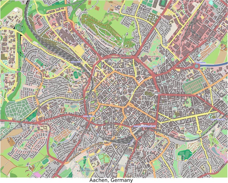Aachen Niemcy Europa res widok z lotu ptaka cześć ilustracji