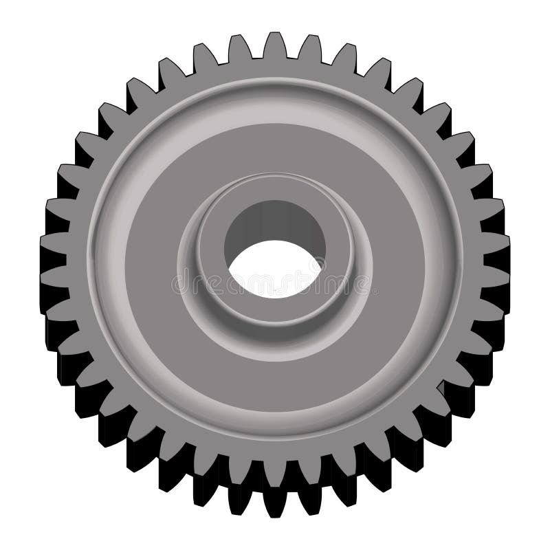 Mechanical Gear Wheel. Machine Parts. 3D Effect Vector Stock Vector