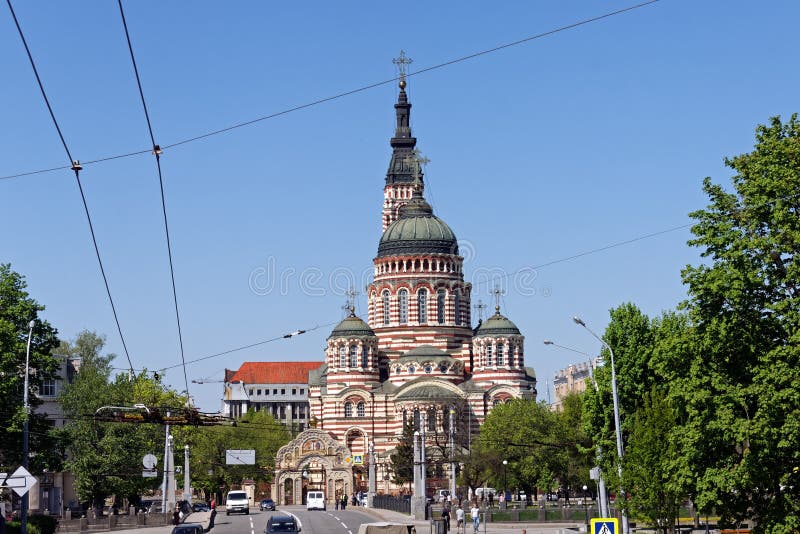 Aankondigingskathedraal in Kharkiv, de Oekraïne stock foto Aankondigingskathedraal in Kharkiv, de Oekraïne stock foto