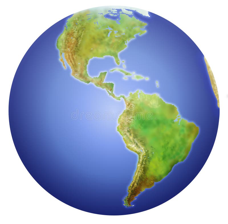 Aarde die het Noorden, Centraal, en Zuid-Amerika toont.