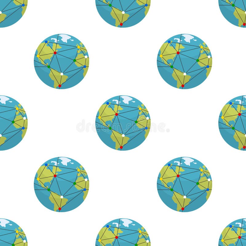 Aarde en Globaliserings Naadloos Patroon royalty-vrije illustratie Aarde en Globaliserings Naadloos Patroon royalty-vrije illustratie