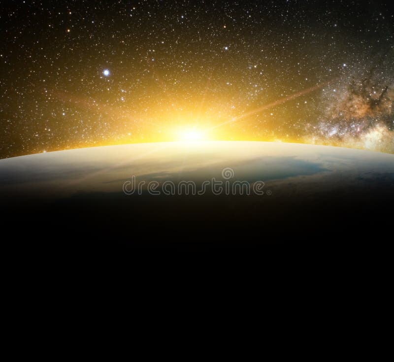 Aarde en zonlicht in melkwegelement door NASA wordt gebeëindigd die