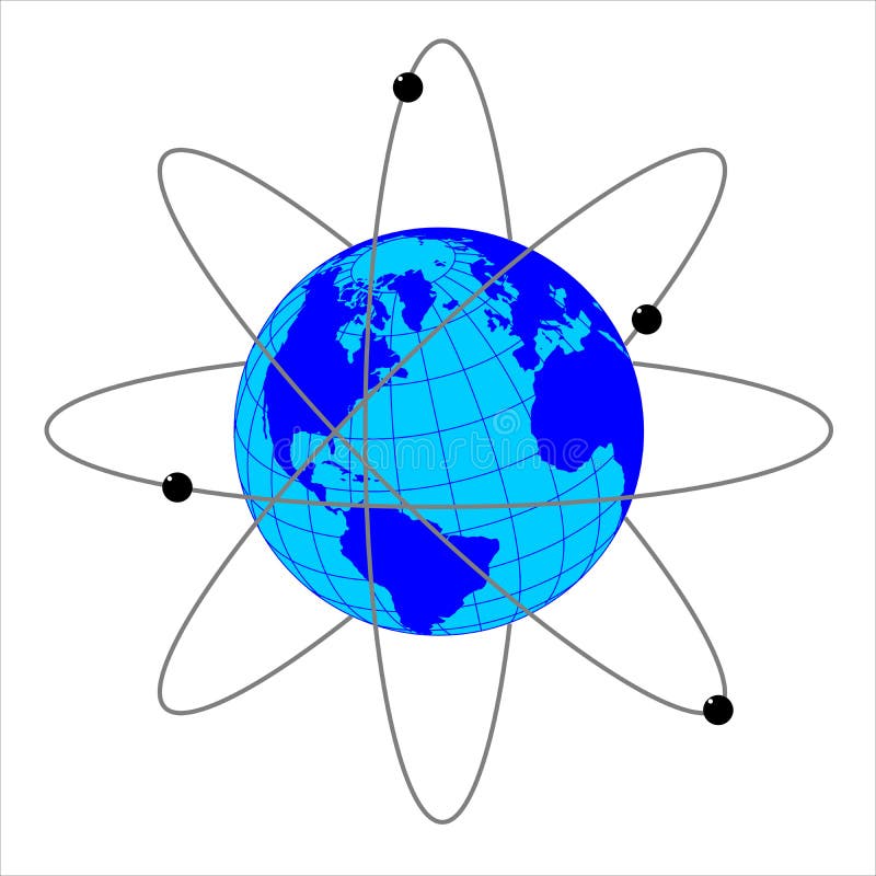 Aarde met satellieten royalty-vrije illustratie Aarde met satellieten royalty-vrije illustratie