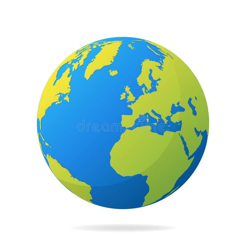 Aardebol met groene continenten Het moderne 3d concept van de wereldkaart Realistische blauwe de bal vectorillustratie van de wer