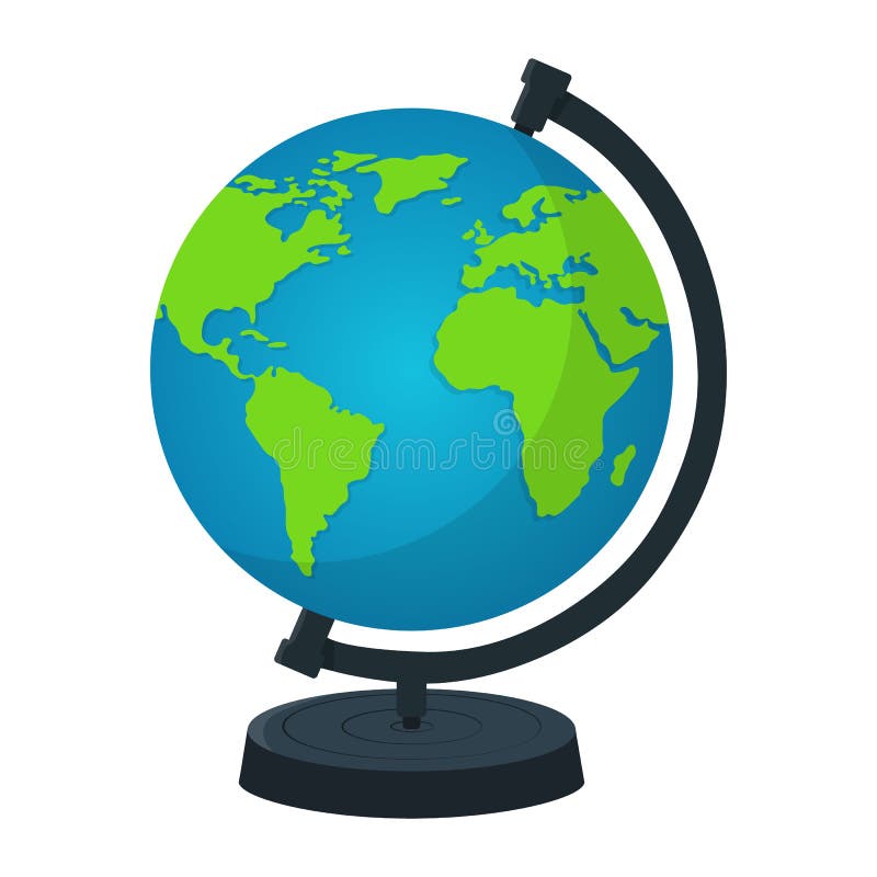 Aardebol met Tribune op witte achtergrond wordt geïsoleerd die De kaart van de wereld Het pictogram van de aarde Vector illustrat