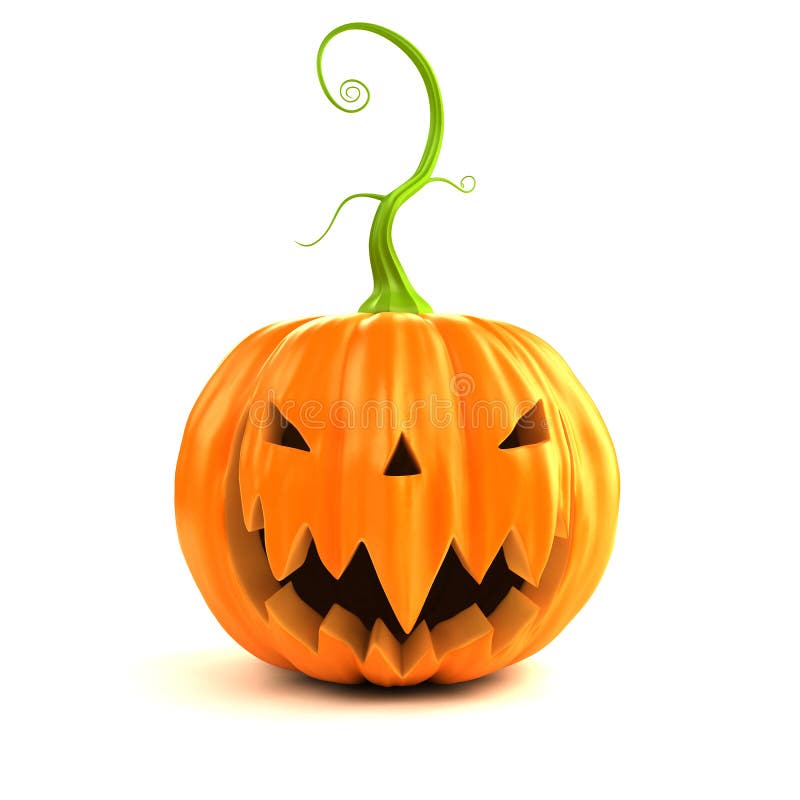 Abóbora De Halloween Com Cara Assustadora 3d Render Imagem