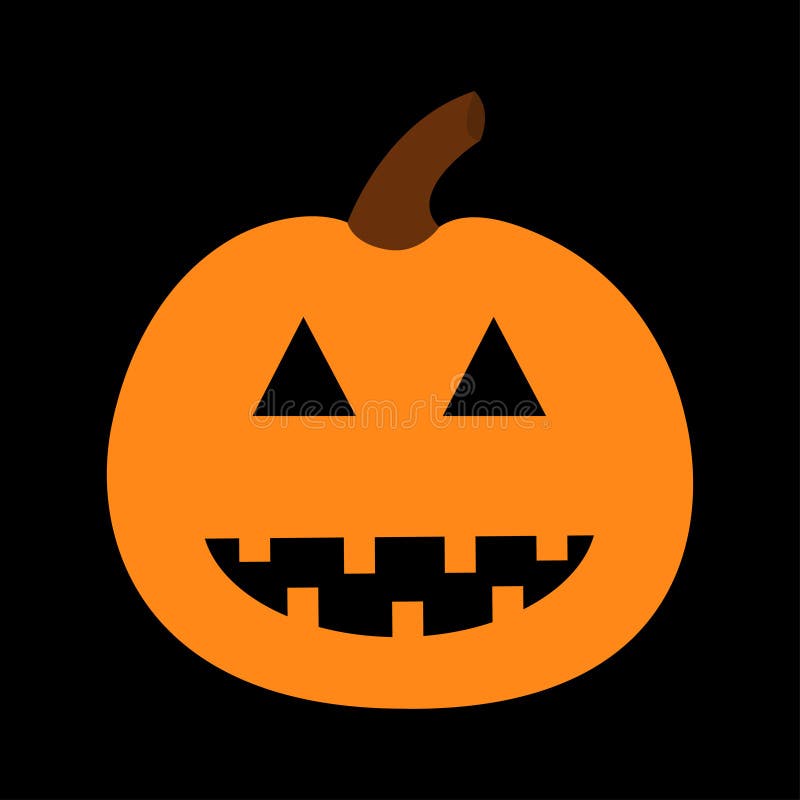 Cara assustadora de abóbora de halloween de bonito desenho animado com  língua de fora
