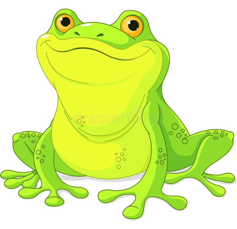 Illustration of cute green frog. Illustration of cute green frog