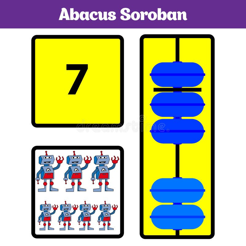Abacus Soroban Kids Learn Numbers With Abacus Math Worksheet For Children Vector Illustration Stock Illustration Illustration Of Instruction Activity 132329966