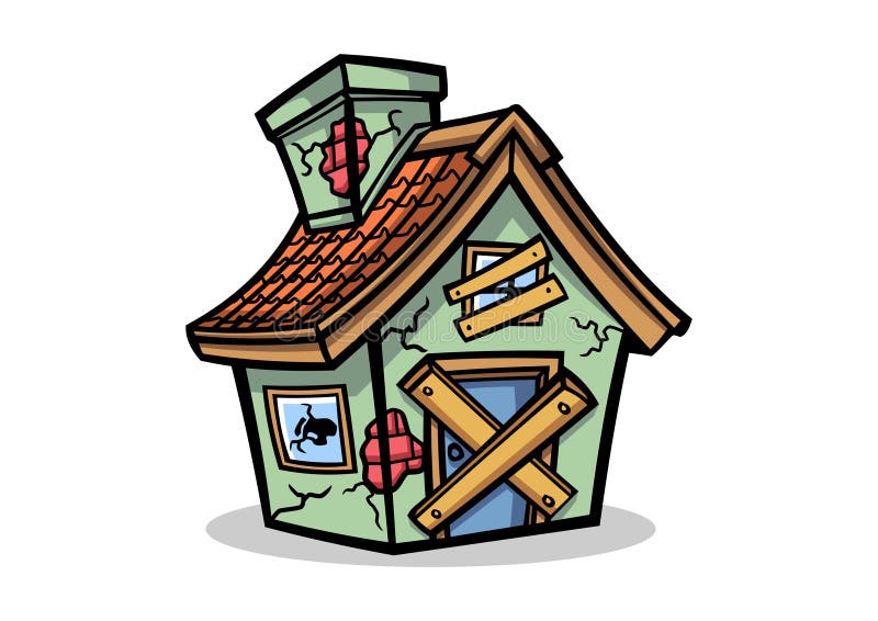 Abandon House Mascot Design Vector