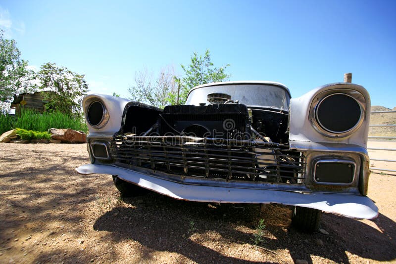 Abandoned antique usa car stock images