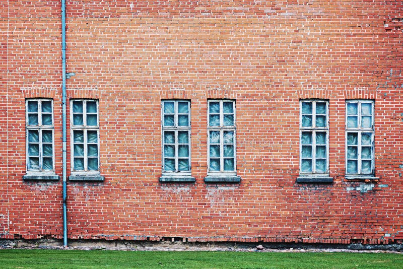 Abandoned architecture background with brick wall and windows stock photos Abandoned architecture background with brick wall and windows stock photos