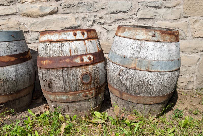 Antique beer barrels stock photo. Image of tool, hand, beer 309030