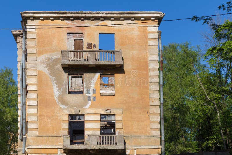 Abandoned Building Broken Tenement Apartment House Stock Photo Image