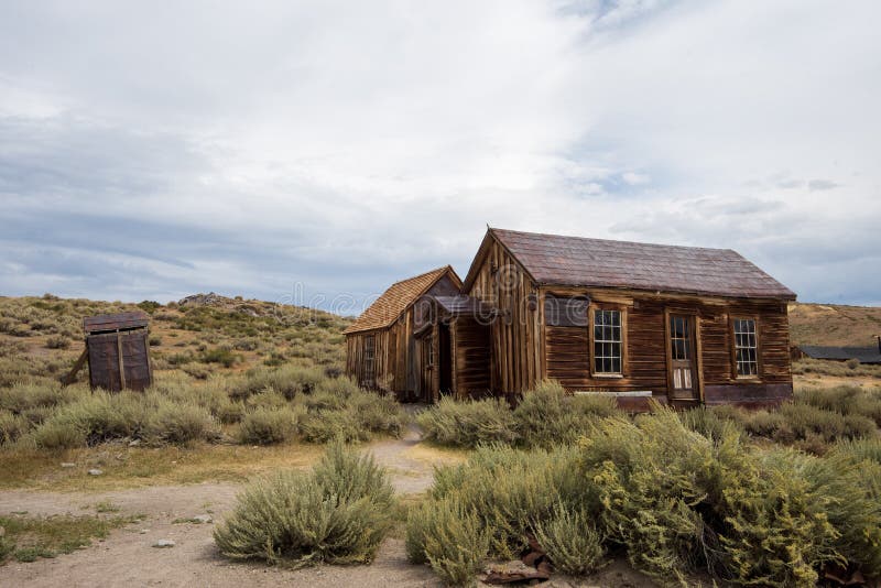 Abandoned buildings in Old West ghost town Bodie, California