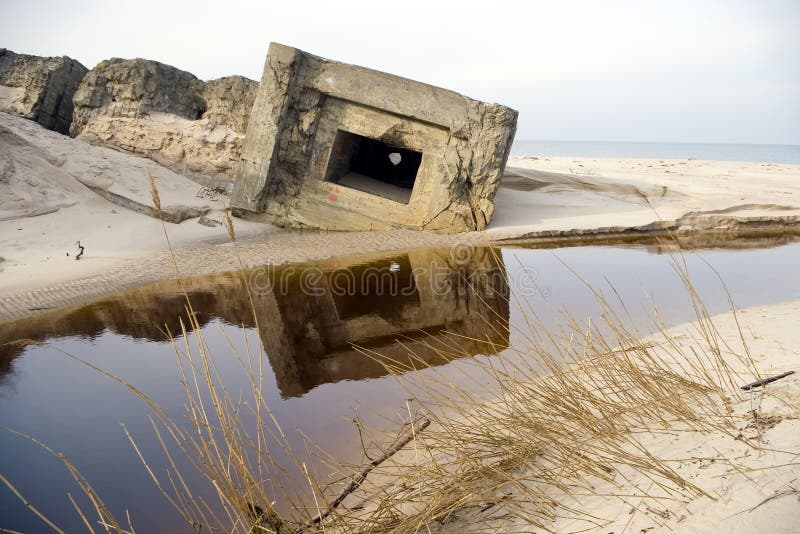 Abandoned bunker on beach