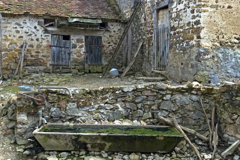 Abandoned and derelict farm in rural France