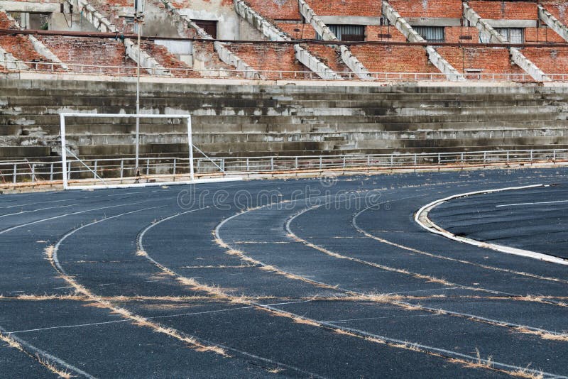 Abandoned empty destroyed stadium. stock photos Abandoned empty destroyed stadium. stock photos