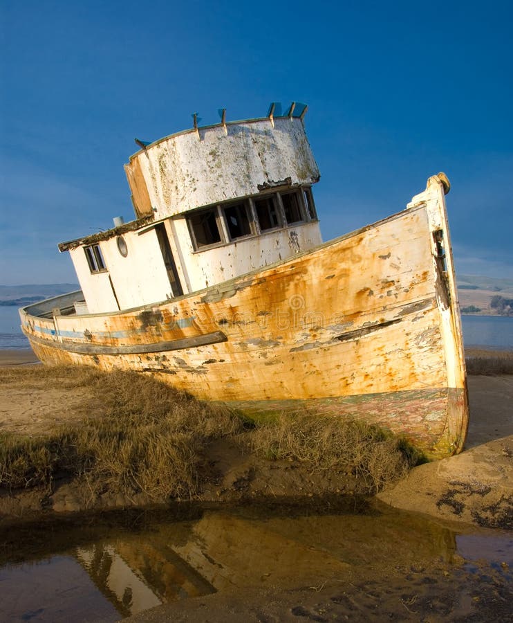 Abandoned fishing boat royalty free stock images