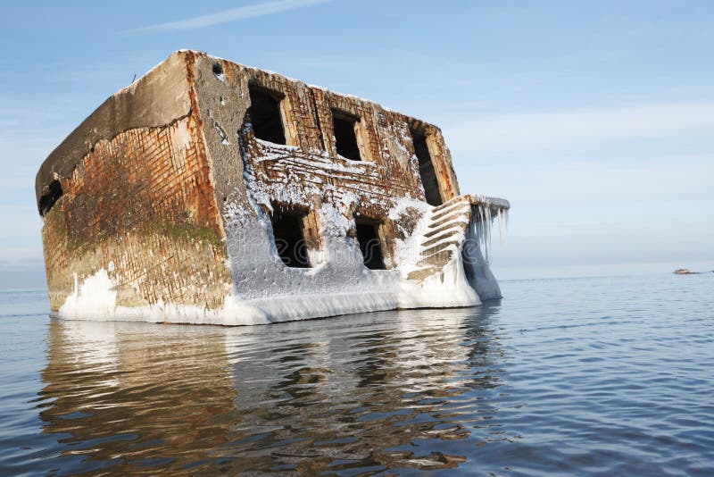Abandoned house in water royalty free stock photos Abandoned house in water royalty free stock photos