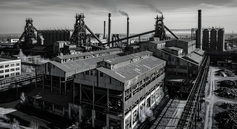 Abandoned Industrial Complex royalty free illustration