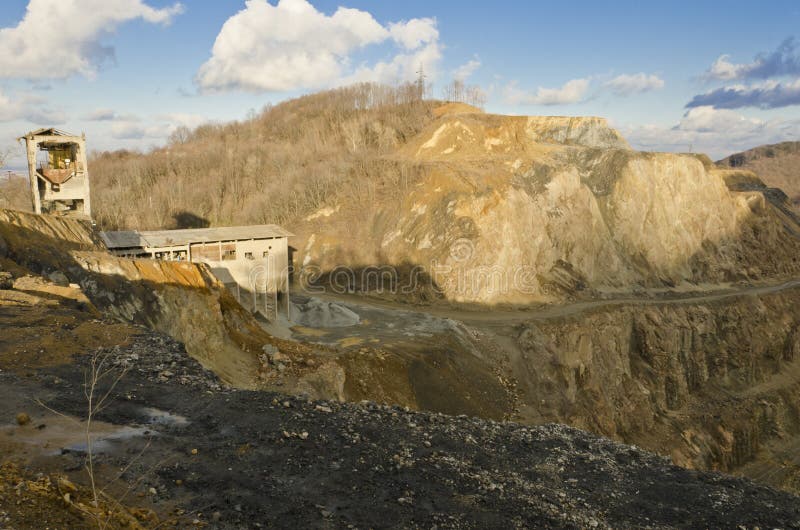Abandoned mining tower royalty free stock photos