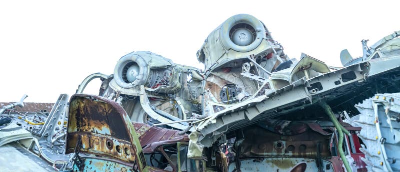 Abandoned radioactive technik that participated in the liquidation of the accident stock photos