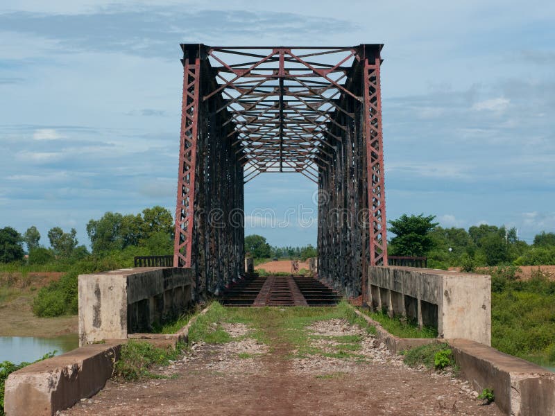 Abandoned railway bridge in Sisophon, Cambodia