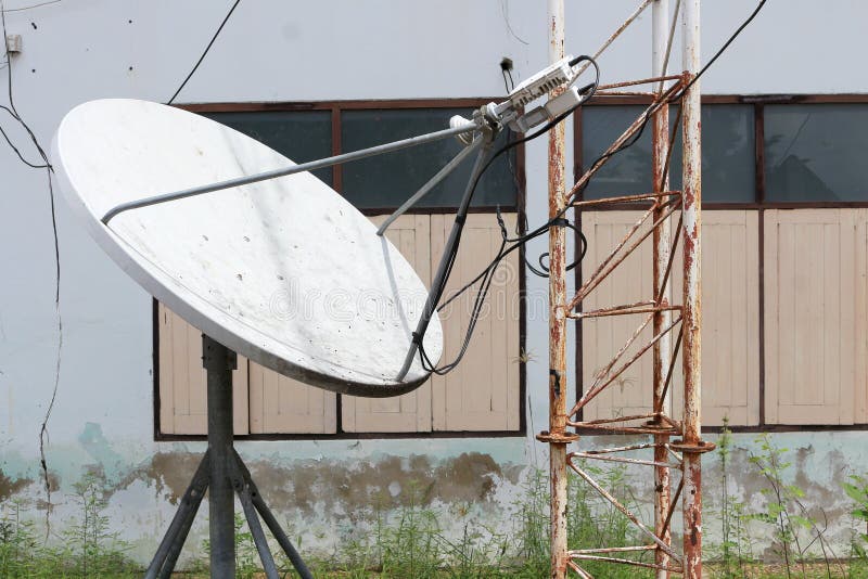 Abandoned Satellite Antennas Stock Photo Image of hook, wire 148895072