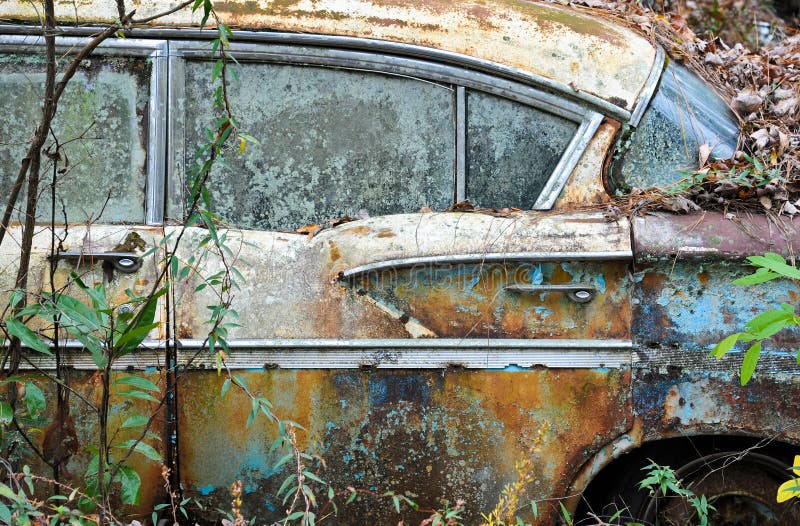 Abandoned Scrap Car stock image Abandoned Scrap Car stock image