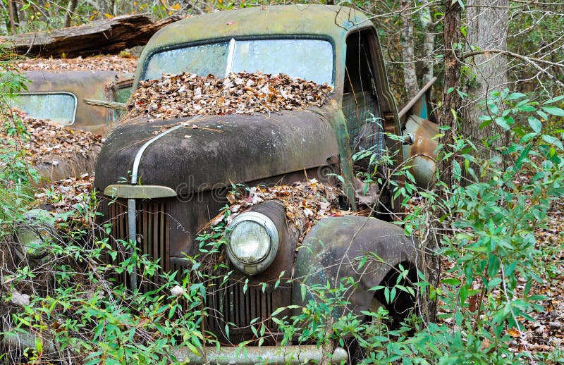 Abandoned Scrap Truck stock image Abandoned Scrap Truck stock image