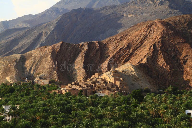 Abandoned Village Birkat Al-Mawz stock image