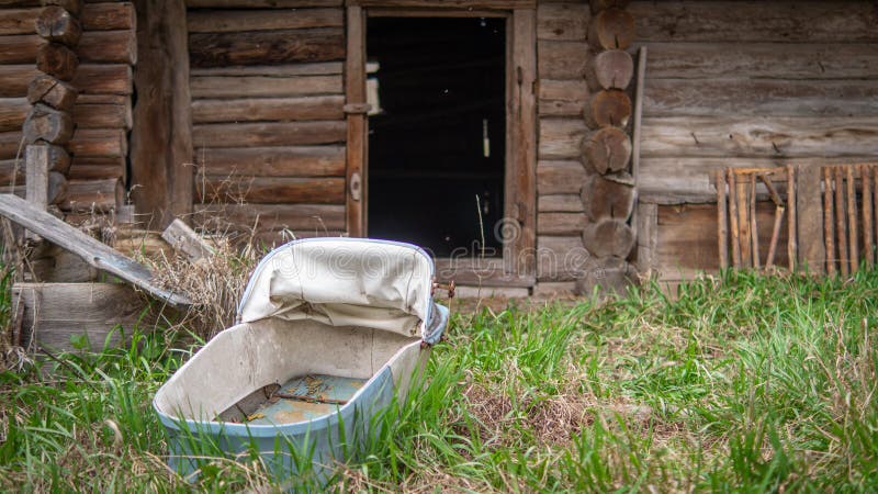 Abandoned village in the forest royalty free stock photography