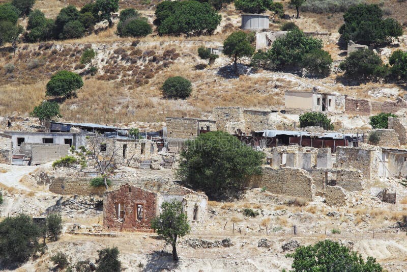 The abandoned village Souskiou in Paphos District, Cyprus royalty free stock images