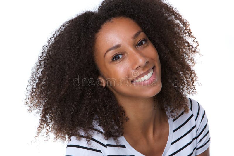 Abbastanza giovane sorridere della donna di colore immagine stock