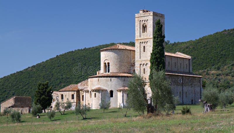 St. Antimo Abbey -Abbazia di Sant'Antimo, Montalcino, Tuscany, Italy. St. Antimo Abbey -Abbazia di Sant'Antimo, Montalcino, Tuscany, Italy