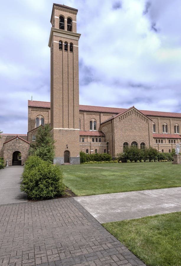 The Abbey on Mt. Angel Oregon. Stock Image Image of plants, religious