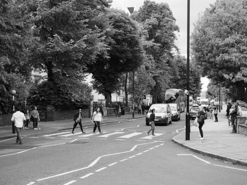 Abbey Road Crossing in London Black and White Editorial Stock Image ...